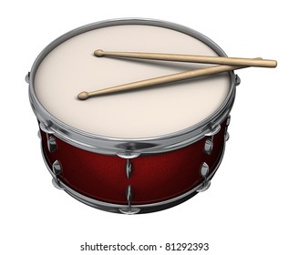 Red Drum Drumsticks Isolated On White Stock Illustration 81292393 ...