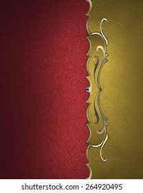 Red Element for design. Template for design. Red background with gold pattern