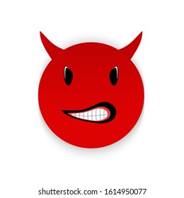 Red Emoticon Face Anger Isolated On Stock Illustration 1614950077 ...