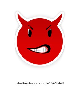 Red Emoticon Face Anger Isolated On Stock Illustration 1615948468 ...