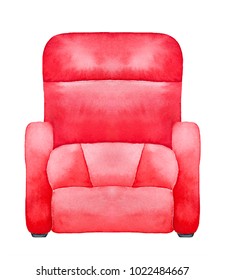 Red empty armchair drawing