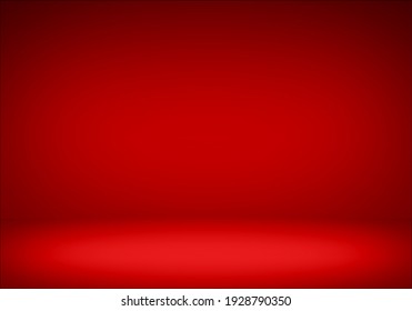 Red empty floor gradient color abstract background for background   wallpaper Christmas Valentine festival Love 