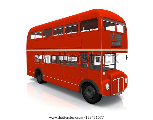 Bus Anglais Rouge Sur Fond Blanc Illustration De Stock