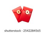 Red envelope, Chinese Spring Festival object celebrating Lunar New Year, Happy Chinese New Year, 3d rendering. 3d illustration.