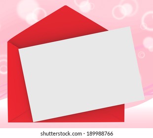 Red Envelope With Note Showing Loving Message Or Dating Note