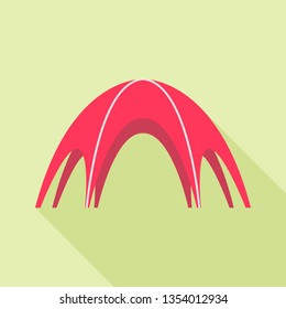 Red Event Tent Icon. Flat Illustration Of Red Event Tent Icon For Web Design