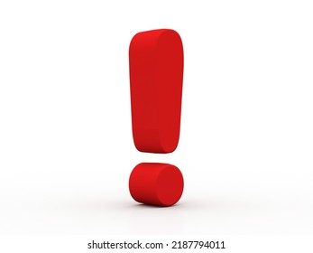 Red Exclamation Point Sign 3d Illustration