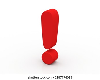 Red Exclamation Point Sign 3d Illustration