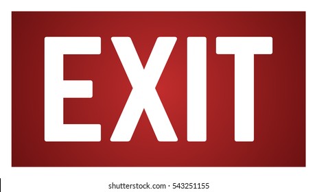 Red Exit Icon Sign