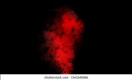 Red Expolosion Smoke Bomb On Isolated Black Background.