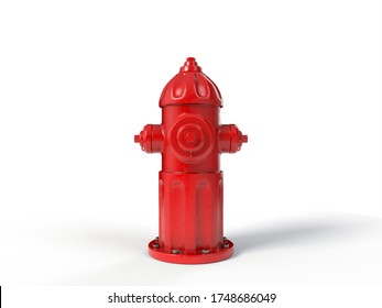 red fire hydrant, isolated on white background. 3D illustration