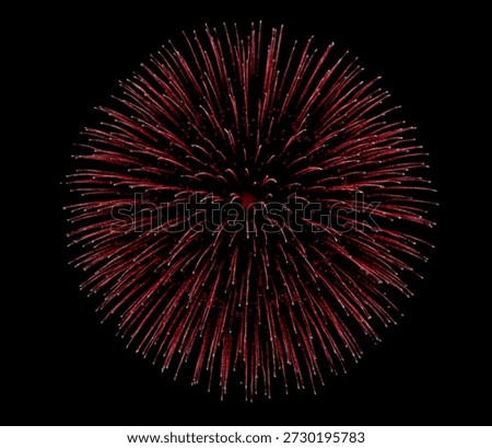 Red Firework explode in the sky effect.Particle Firework Exploding effect
