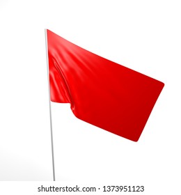 Red Flag 3d Illustration. White Background