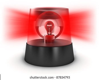 Red Flashing Light On A White Background