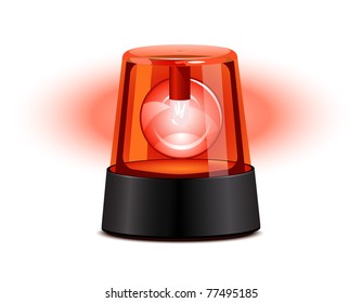 Red Flashing Light Over A White Background