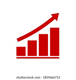 Red Flat Icon Uptrend Diagram Isolated Stock Illustration 1859666713 ...