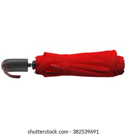 Red Folded Umbrella 3d