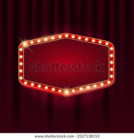 Red frame with light bulbs