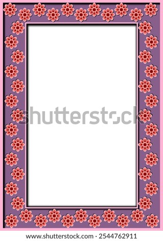red frame for text with flowers
