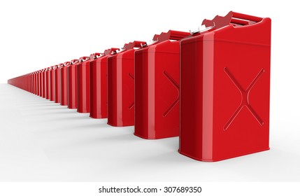Red Fuel Container Isolated On White With Clipping Path .