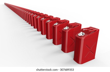 Red Fuel Container Isolated On White With Clipping Path .