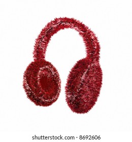 Red furry winter earmuffs