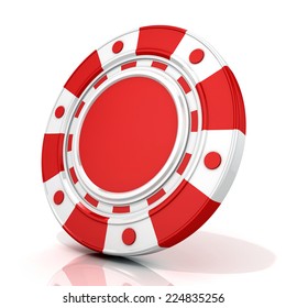 Red Gambling Chip 3d Render Isolated Stock Illustration 224835256 ...