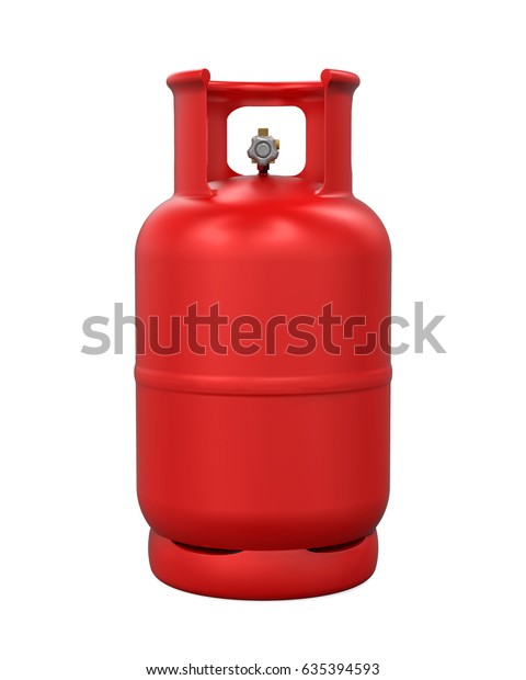 Red Gas Cylinder Isolated 3d Rendering Stock Illustration 635394593