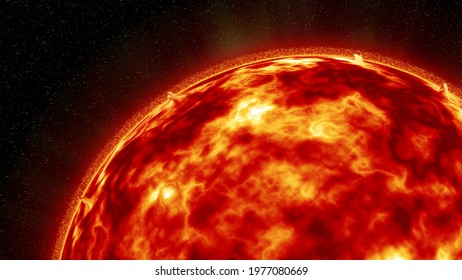 Red Giant Burning Sun In Outer Space, Galaxy