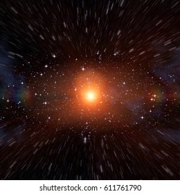 Red Giant Star In The Deep Space