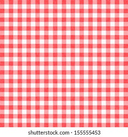 Red Gingham Tablecloth Background Or Texture