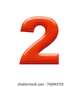 Gloosy Number 2 3d Render Red Stock Illustration 1058965001 | Shutterstock