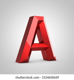 Red Glossy Chiseled Letter Uppercase Isolated Stock Illustration ...