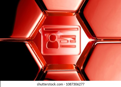 Red Glossy Drivers License Icon in the Metalic Honeycomb. 3D Illustration of Red Card, Driver, Id, Identity, License Icons on Geometric Hexagon Pattern. - Powered by Shutterstock