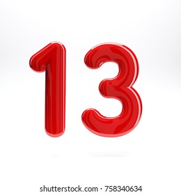 Red Glossy Number Thirteen 13 Bold Stock Illustration 758340634 ...