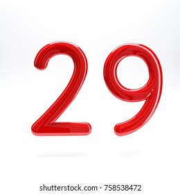 Red Glossy Number Twenty Nine 29 Stock Illustration 758538472 ...