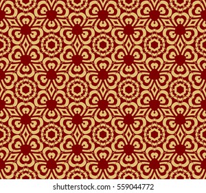 Red Gold Color Seamless Pattern Damask Stock Illustration 559044772 ...