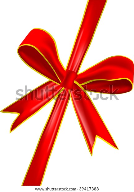Red Gold Ribbon Isolated On White Stock Illustration