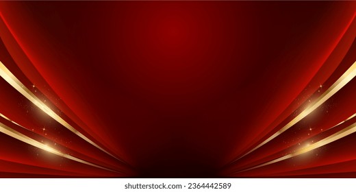 Red and Golden Background. Modern abstract template design. Elegant looking premium layout. Event backdrop with creative artwork and luxury feel. Birthday party post. Anniversary greeting card.  - Powered by Shutterstock