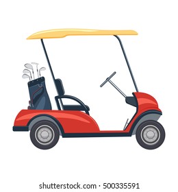 Golf Cart Cartoon Images Stock Photos Vectors Shutterstock Red Golf Cart Illustration 260nw 500335591