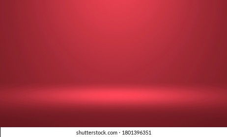 Red Gradient Infinite Studio Background With Spot Light 