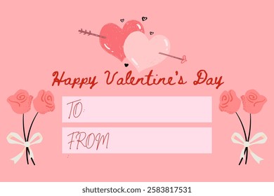 Red Gradient Modern Elegant Personal Valentine's Day Gift Tag 