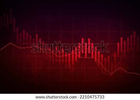 Red graph going down showing stock market crash with alarming colors and design. Modern market crash concept wallpaper 商業照片 © 
