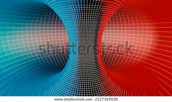 Red and green
background.Design. White divided into a thin grid with a swirling
hurricane inside in
abstraction.
