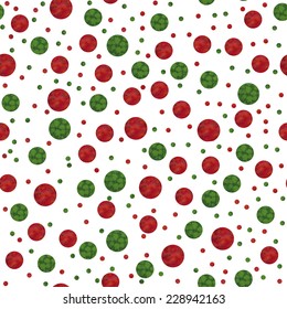 Red And Green Dots, Watercolor Pattern