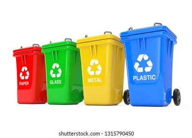 Red Green Yellow Blue Recycle Bins Stock Illustration 1315790450 ...