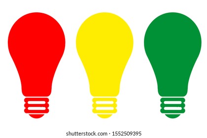 Red, Green And Yellow Lamp Idea Concept