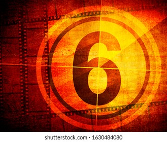 Red Grunge Film Counting Number For Film Title Concept