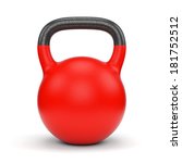Red gym weight kettle bell isolated on white background