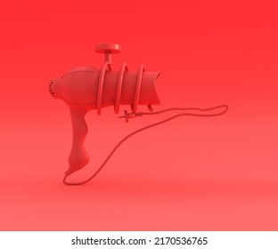 Red Hair Dryer, 3D Rendering.